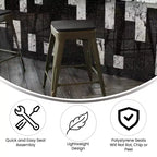 Flash Furniture Cierra, ensemble de 4 tabourets de bar en métal sans dossier de 61 cm de hauteur, de qualité commerciale, pour l'intérieur, avec sièges en résine polyvalente tout temps