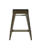 Flash Furniture Cierra, ensemble de 4 tabourets de bar en métal sans dossier de 61 cm de hauteur, de qualité commerciale, pour l'intérieur, avec sièges en résine polyvalente tout temps