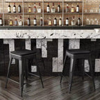 Flash Furniture Cierra, ensemble de 4 tabourets de bar en métal sans dossier de 61 cm de hauteur, de qualité commerciale, pour l'intérieur, avec sièges en résine polyvalente tout temps
