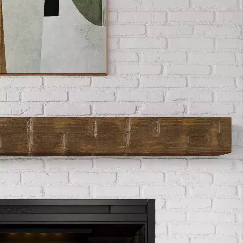 Étagère de cheminée flottante Bodie Country Living avec accents rustiques en bois de récupération