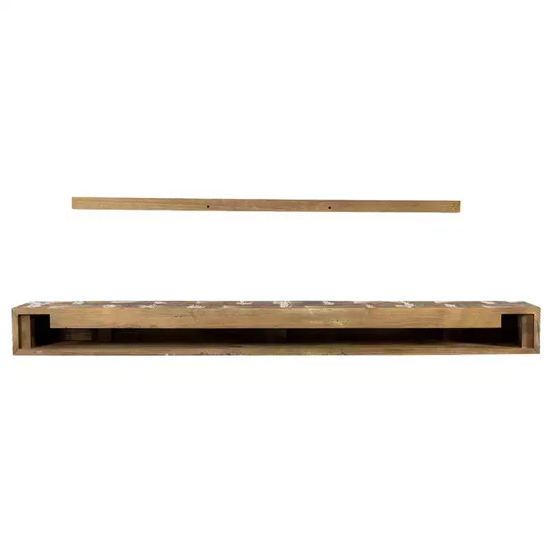 Étagère de cheminée flottante Bodie Country Living avec accents rustiques en bois de récupération