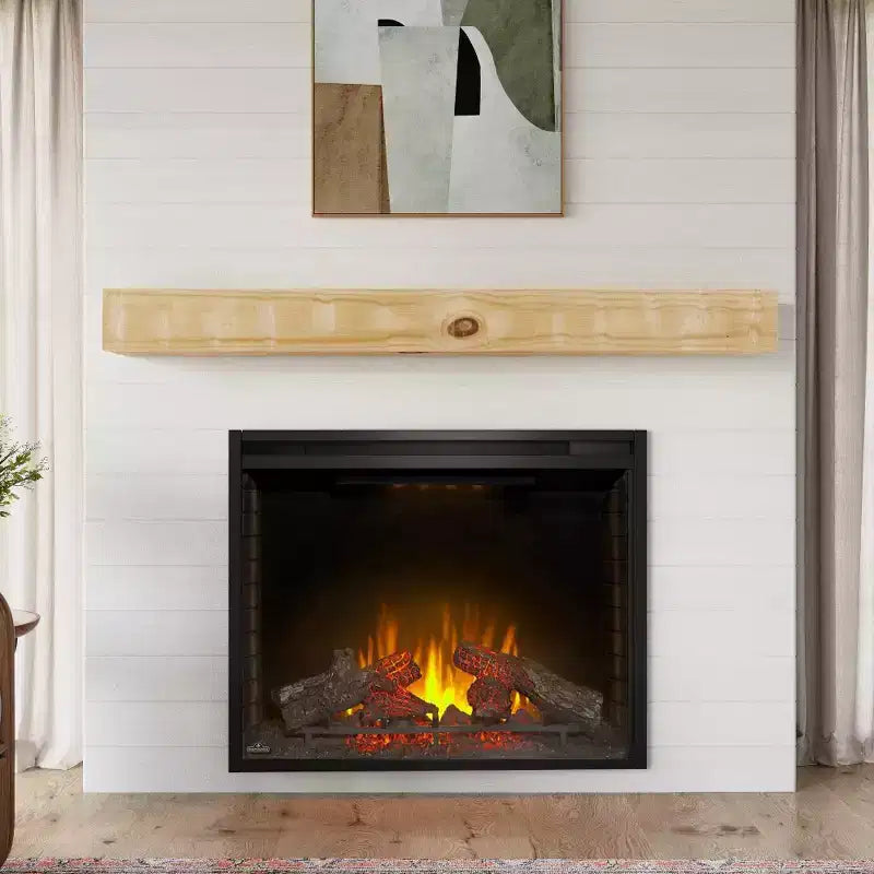 Étagère de cheminée flottante Bodie Country Living avec accents rustiques en bois de récupération