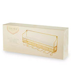 Twine Range-bouteilles mural doré, Rangement intégré pour les bouchons de liège, Peut contenir 8 bouteilles de vin et 5 verres à vin, Bois et fonte, Cadeaux de mariage, Décor de bar à la maison