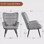 Fauteuil d'appoint en cuir à oreilles Yaheetech pour salon
