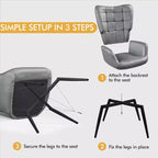 Fauteuil d'appoint en cuir à oreilles Yaheetech pour salon