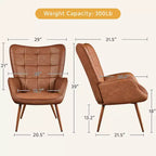 Fauteuil d'appoint en cuir à oreilles Yaheetech pour salon