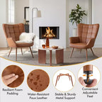 Fauteuil d'appoint en cuir à oreilles Yaheetech pour salon