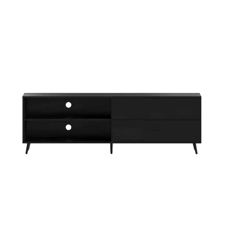Meuble TV moderne mi-siècle Flash Furniture Nelson 65 pour téléviseurs jusqu'à 60 pouces avec étagère réglable et tiroirs de rangement