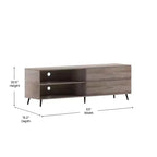 Meuble TV moderne mi-siècle Flash Furniture Nelson 65 pour téléviseurs jusqu'à 60 pouces avec étagère réglable et tiroirs de rangement