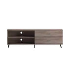 Meuble TV moderne mi-siècle Flash Furniture Nelson 65 pour téléviseurs jusqu'à 60 pouces avec étagère réglable et tiroirs de rangement