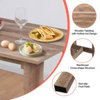 Costway Ensemble Table à Manger 5 Pièces Cuisine Table Rectangulaire Hauteur Comptoir avec 4 Tabourets de Bar