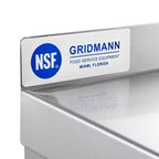 Étagères murales de cuisine GRIDMANN en acier inoxydable, profondeur 18 po, avec dosseret - Certifié NSF