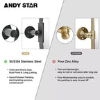 ANDY STAR Miroir mural ovale décoratif moderne 50,8 x 76,2 cm pour salle de bain avec cadre en métal en acier inoxydable, noir mat