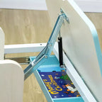 Bureau d'enfant Qaba, table d'étude scolaire réglable en hauteur pour enfants, bureau d'écriture pour étudiant avec plateau inclinable, tiroir, étagère de rangement, porte-stylo