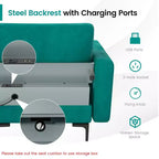 Canapé d'angle modulable Costway avec méridienne réversible et 4 ports USB, coloris sarcelle
