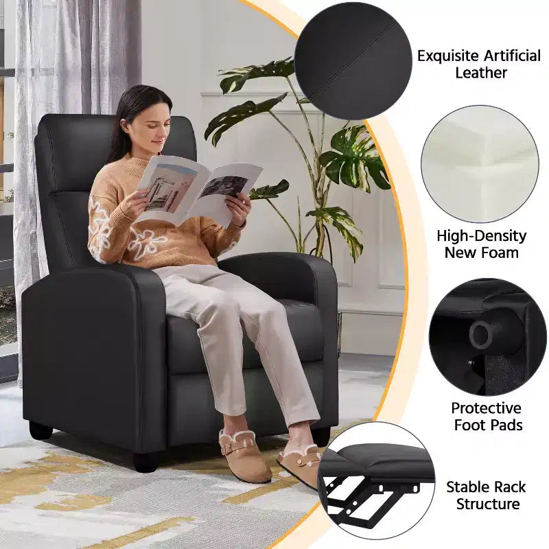 Fauteuil inclinable réglable Yaheetech en cuir PU pour salon