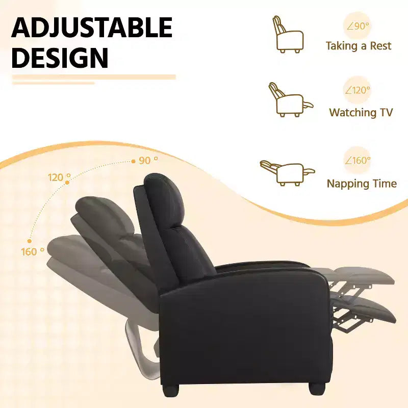 Fauteuil inclinable réglable Yaheetech en cuir PU pour salon