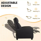 Fauteuil inclinable réglable Yaheetech en cuir PU pour salon