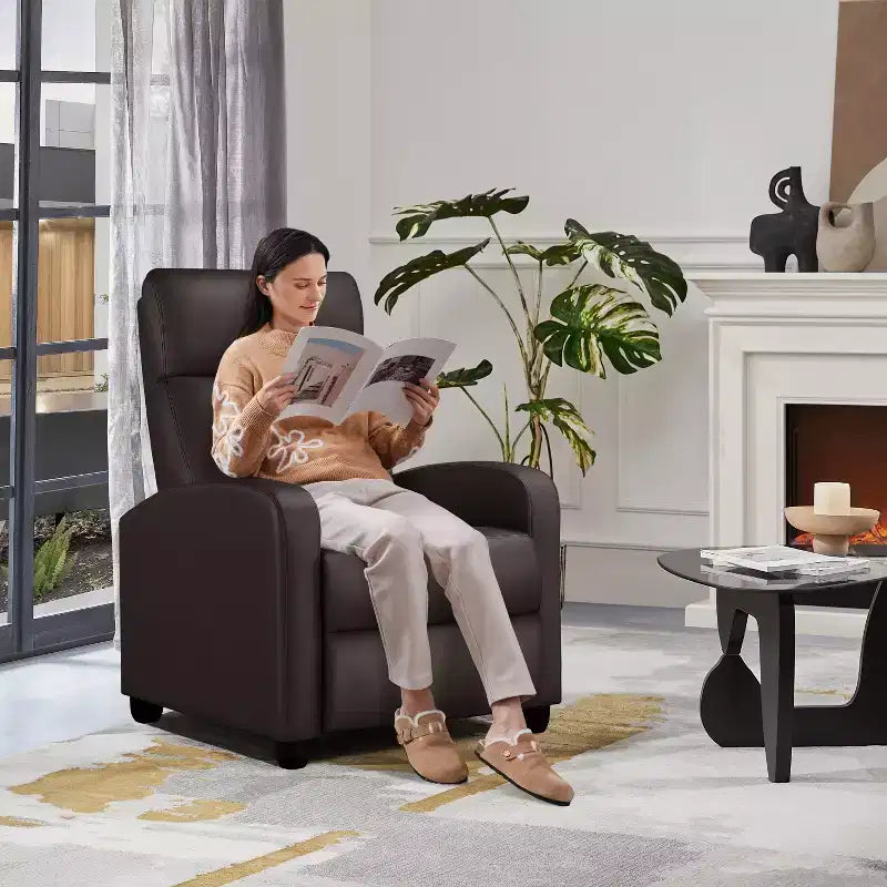 Fauteuil inclinable réglable Yaheetech en cuir PU pour salon