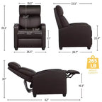Fauteuil inclinable réglable Yaheetech en cuir PU pour salon