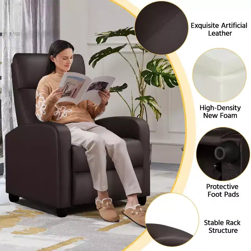 Fauteuil inclinable réglable Yaheetech en cuir PU pour salon