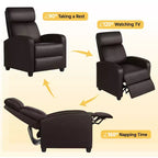 Fauteuil inclinable réglable Yaheetech en cuir PU pour salon