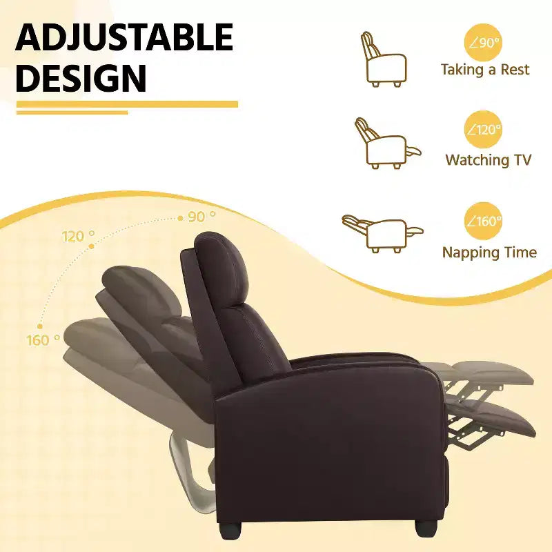 Fauteuil inclinable réglable Yaheetech en cuir PU pour salon