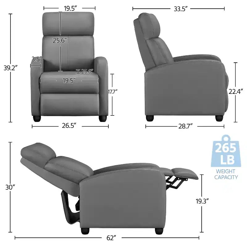 Fauteuil inclinable réglable Yaheetech en cuir PU pour salon