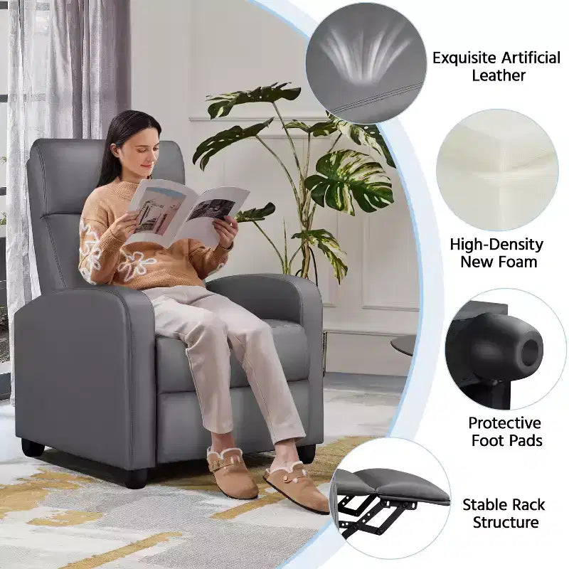 Fauteuil inclinable réglable Yaheetech en cuir PU pour salon