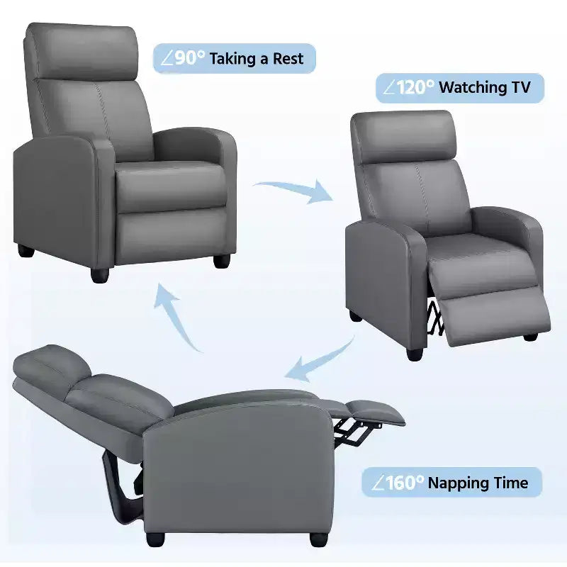 Fauteuil inclinable réglable Yaheetech en cuir PU pour salon