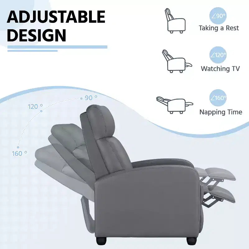 Fauteuil inclinable réglable Yaheetech en cuir PU pour salon