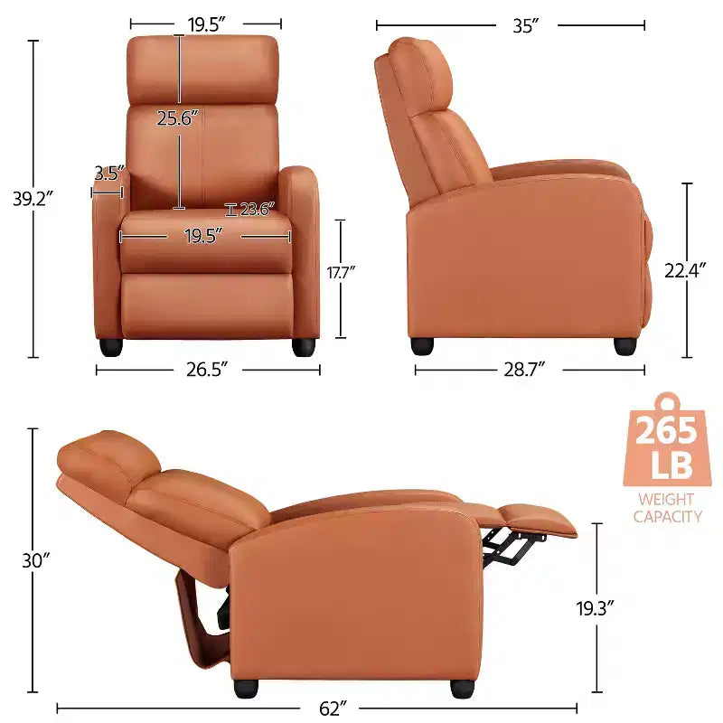 Fauteuil inclinable réglable Yaheetech en cuir PU pour salon