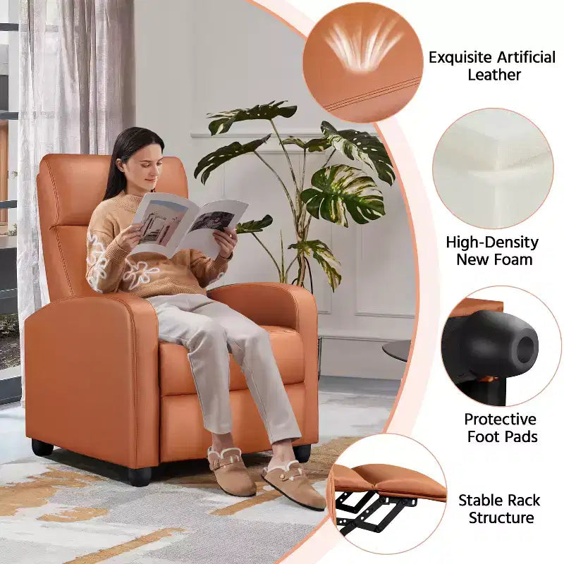 Fauteuil inclinable réglable Yaheetech en cuir PU pour salon