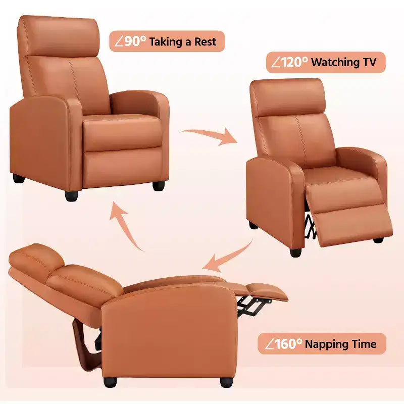 Fauteuil inclinable réglable Yaheetech en cuir PU pour salon
