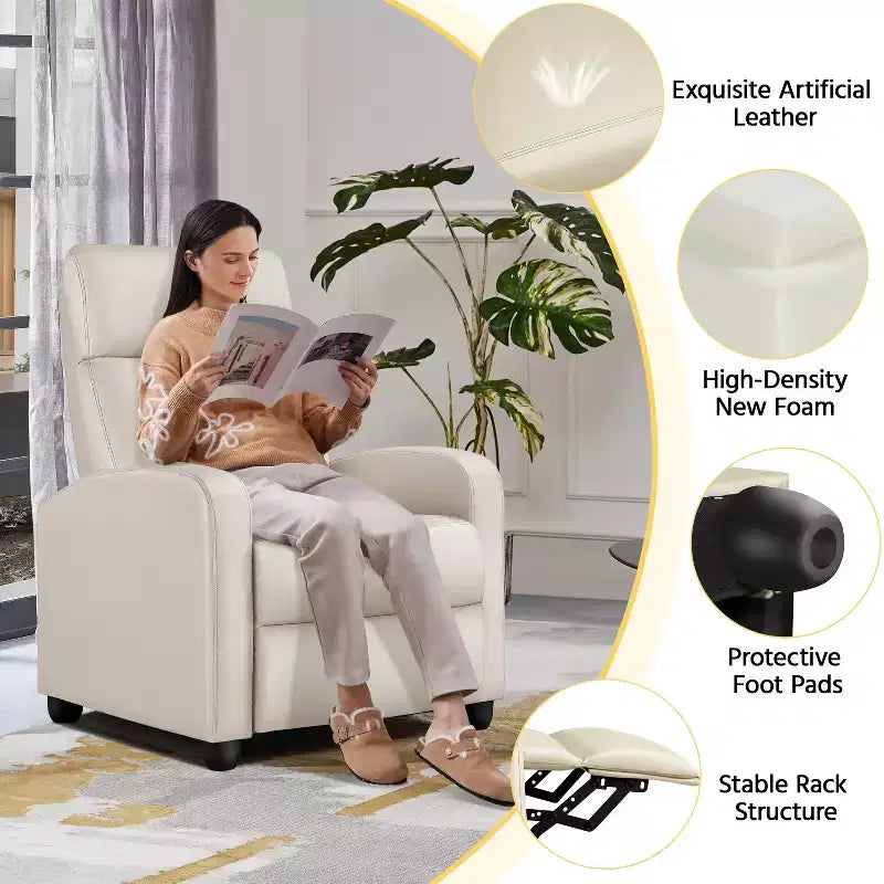 Fauteuil inclinable réglable Yaheetech en cuir PU pour salon