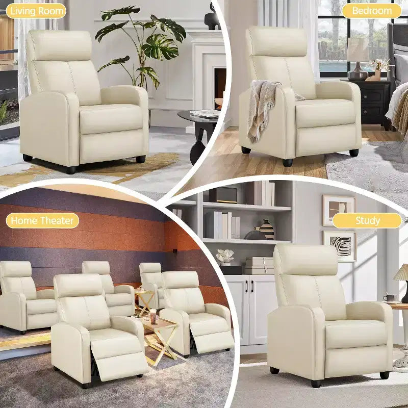 Fauteuil inclinable réglable Yaheetech en cuir PU pour salon