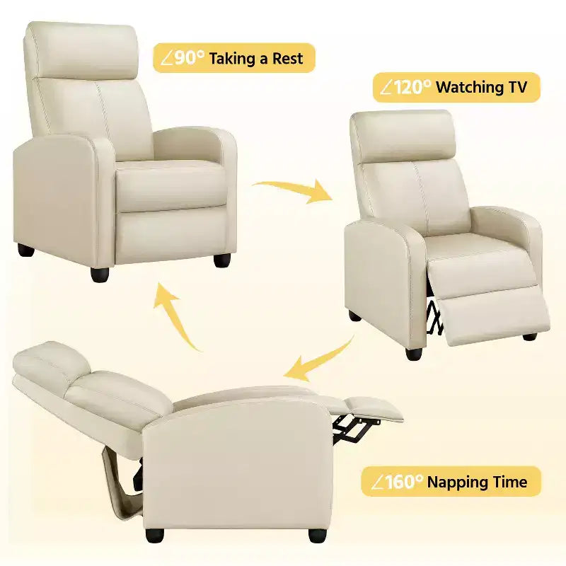 Fauteuil inclinable réglable Yaheetech en cuir PU pour salon
