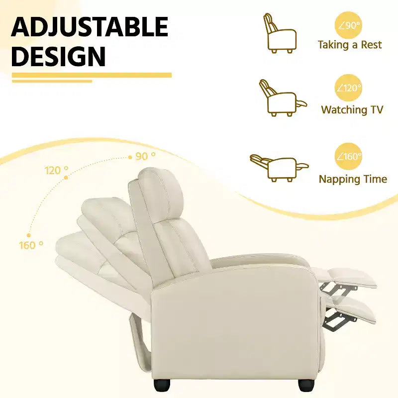 Fauteuil inclinable réglable Yaheetech en cuir PU pour salon