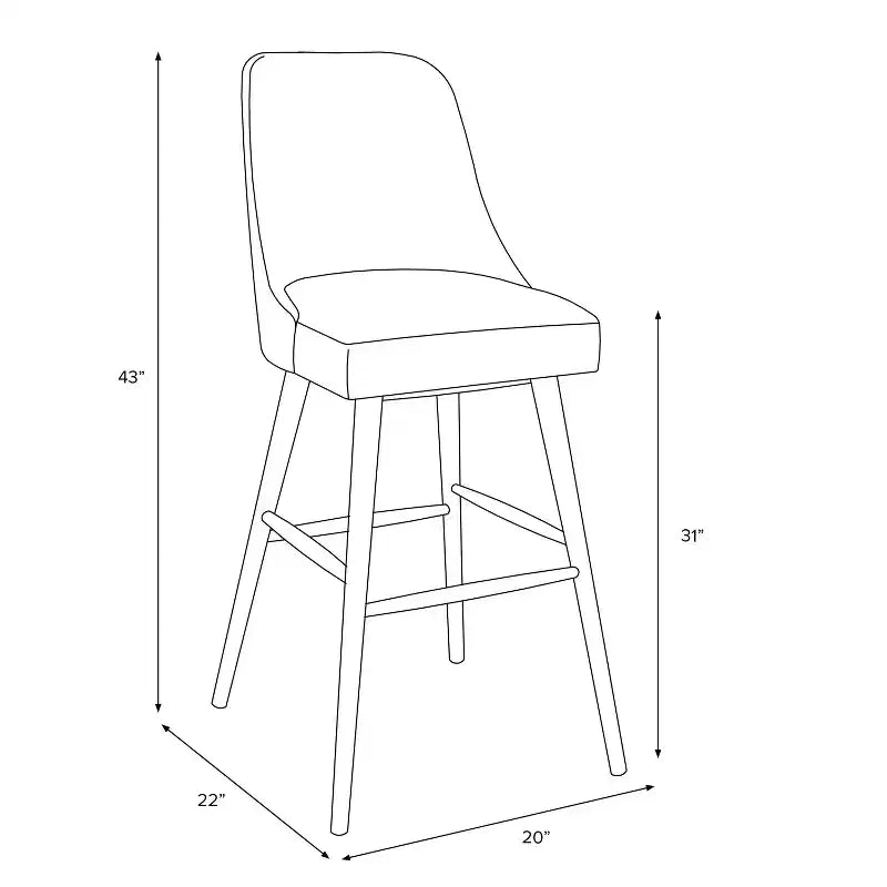 Tabouret de bar moderne géométrique Geller de 31 po avec repose-pieds - Threshold