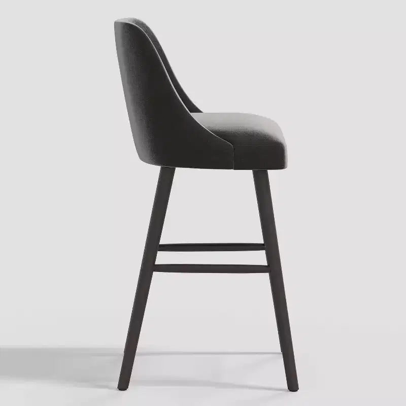 Tabouret de bar moderne Geller de 31 po avec repose-pieds en velours brillant – Threshold