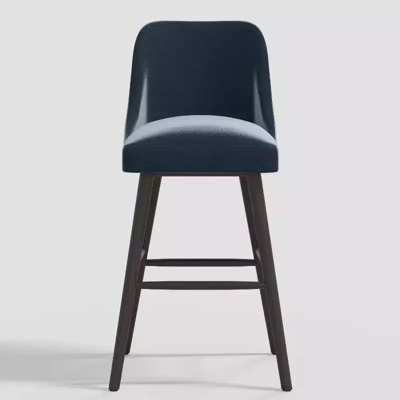 Tabouret de bar moderne Geller de 31 po avec repose-pieds en velours brillant – Threshold