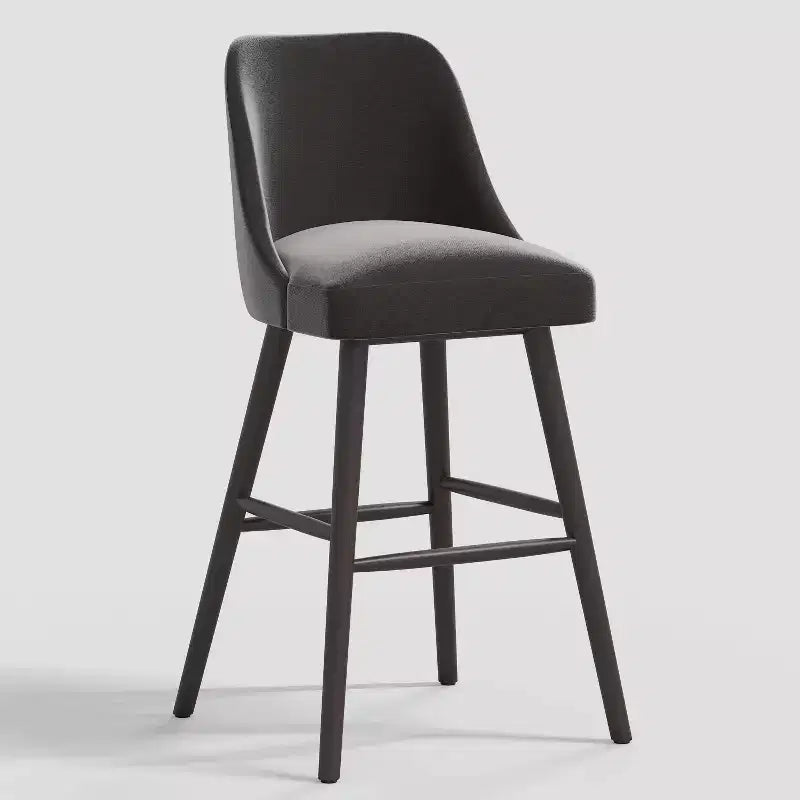 Tabouret de bar moderne Geller de 31 po avec repose-pieds en velours brillant – Threshold