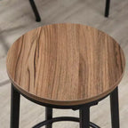 HOMCOM Ensemble table et 4 tabourets de bar industriels 5 pièces, table à manger peu encombrante pour pub et cuisine, marron