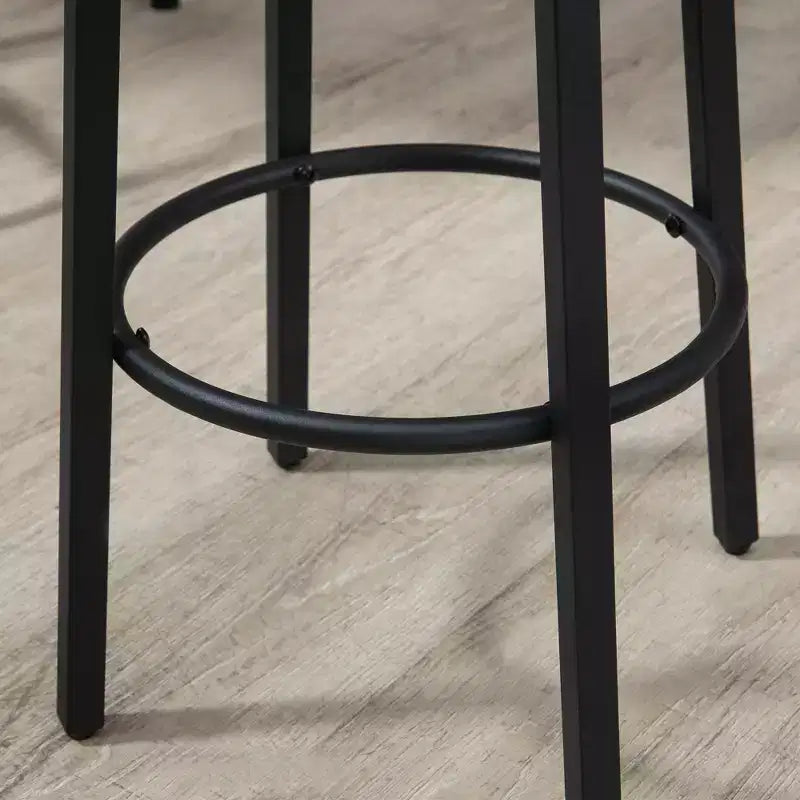 HOMCOM Ensemble table et 4 tabourets de bar industriels 5 pièces, table à manger peu encombrante pour pub et cuisine, marron