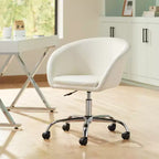 Fauteuil de bureau réglable en similicuir crème Nash 55 Downing Street