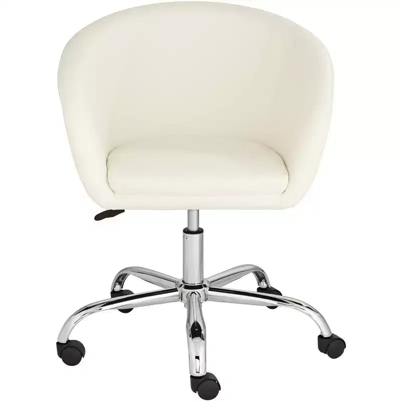 Fauteuil de bureau réglable en similicuir crème Nash 55 Downing Street