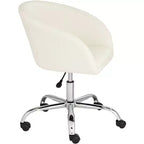Fauteuil de bureau réglable en similicuir crème Nash 55 Downing Street