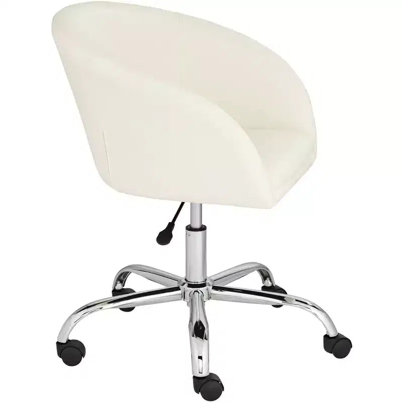 Fauteuil de bureau réglable en similicuir crème Nash 55 Downing Street