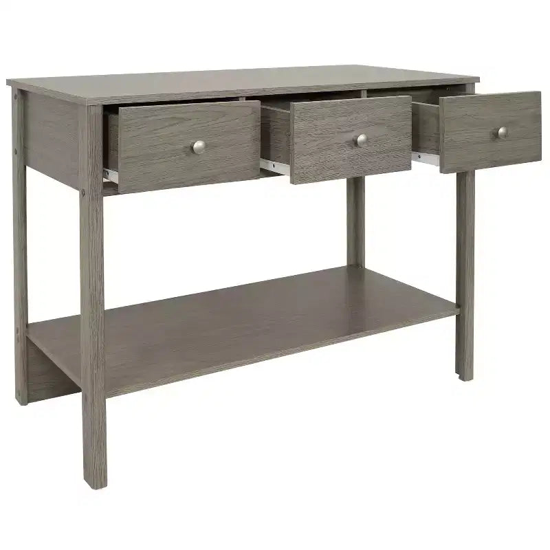 Sunnydaze – Console d'entrée d'intérieur en MDF avec 3 tiroirs – 76 cm H – Gris tonnerre