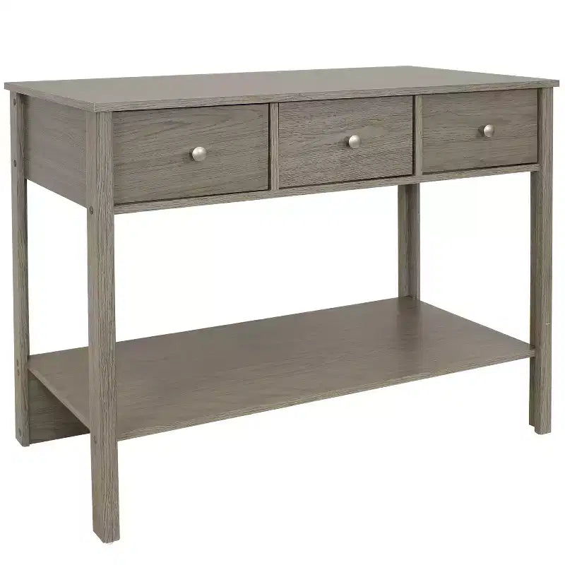Sunnydaze MDF Indoor Entryway Console Table with 3 Drawers - 30 H - Thunder Gray